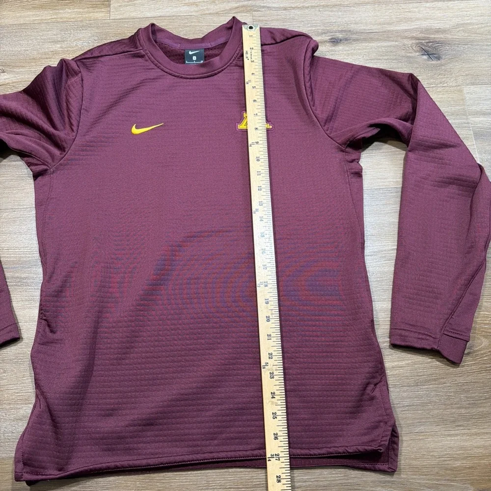 Nike Men's SMALL Minnesota Golden Gophers Waffle Fleece Sweatshirt Red Thermal